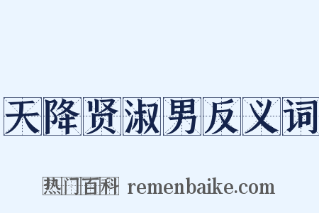 天降贤淑男反义词是什么意思的图片